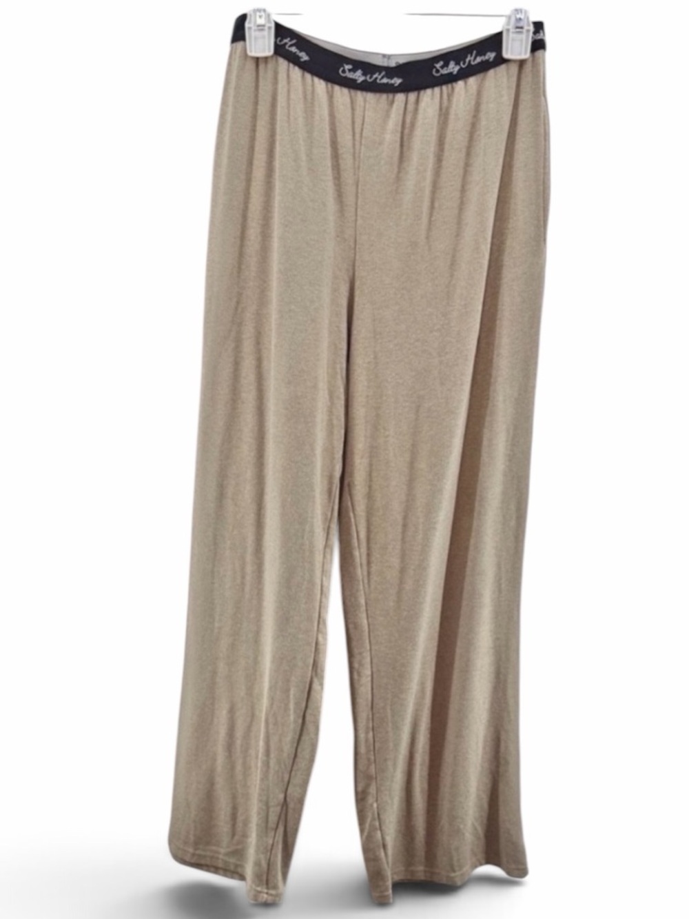 Salty Honey Beige Ribbed Wide Leg Slumber Pants Size Large
